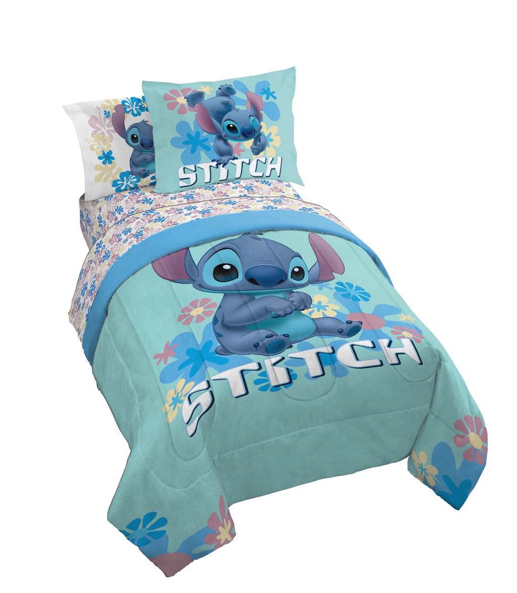 Fluffy Down Alternative Lilo and Stitch Sweet Stitch 5 Piece Twin Size Kids Comforter Set with Sham - Super Soft Bed Set for Kids - Cloud-Like Soft Lightweight Bed Comforter - Default Title