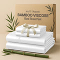 Breathable Luxury Lux Decor 100% Organic Viscose - 4 Piece Ultra-Soft Luxury Cooling Bed Sheets, 16" Deep Pocket, Breathable & Hypoalle... - Premium Ultra-Soft Pillowcase Pair for Sleeping - Default Title