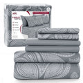 Breathable Luxury 6-Piece Bed Sheet Set, Deep Pocket Queen Sheets Up to 16 Inch, 1 Flat Sheet , 1 Fitted Sheet & 4 Pillowcases (Queen, ... - Breathable Egyptian Cotton Flat & Fitted Sheets - Default Title