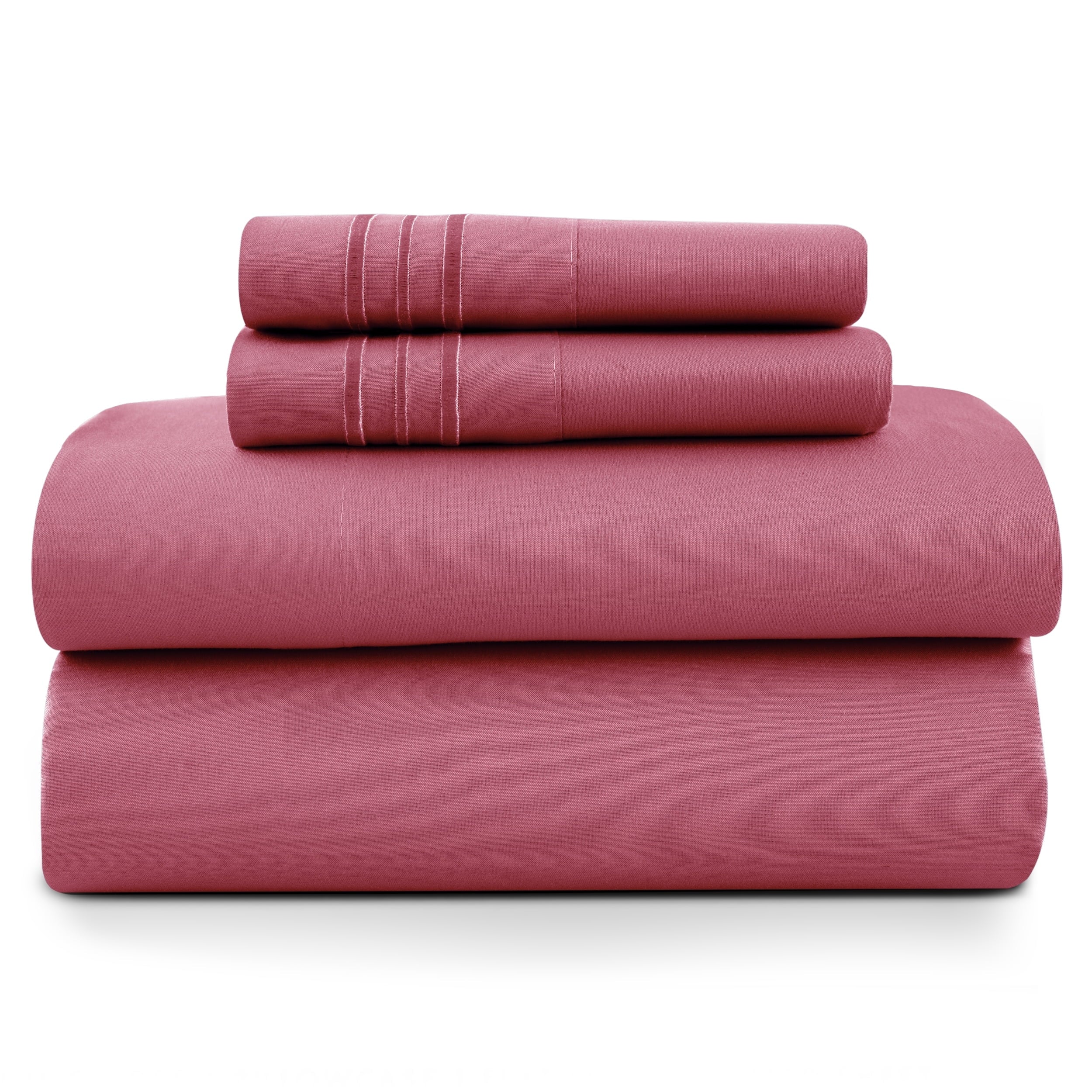 Cooling Sateen Size Sheet Set, 4-Piece Plain Soft Microfiber – Deep Pocket Bed Sheets, Includes 1 Fitted Sheet, 1 Flat Sheet, 2 Pill... - Luxury Bed Sheet Set with Deep Pockets - Default Title