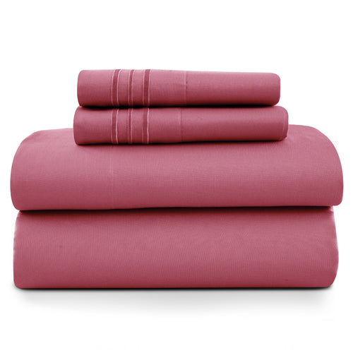Cooling Sateen Size Sheet Set, 4-Piece Plain Soft Microfiber – Deep Pocket Bed Sheets, Includes 1 Fitted Sheet, 1 Flat Sheet, 2 Pill... - Luxury Bed Sheet Set with Deep Pockets - Default Title