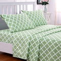 Ultra-Soft Quatrefoil Bed Sheet Set (King, Sage/White) 4 Piece Deep Pocket 1800 Series Microfiber Bed Sheet Set Contains 1 Fitte... - Cooling Hotel Quality Bedding Sheets and Pillowcases - Default Title