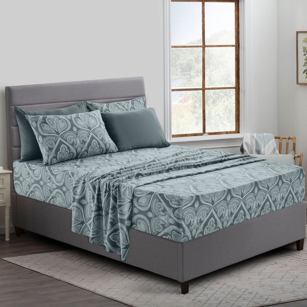 Ultra-Soft Queen Bed Sheets Set - 6 Piece Brushed Microfiber Bed Sheet - Shrinkage and Fade Resistant - (Queen, Grey) - Luxury Bed Sheet Set with Deep Pockets - Default Title
