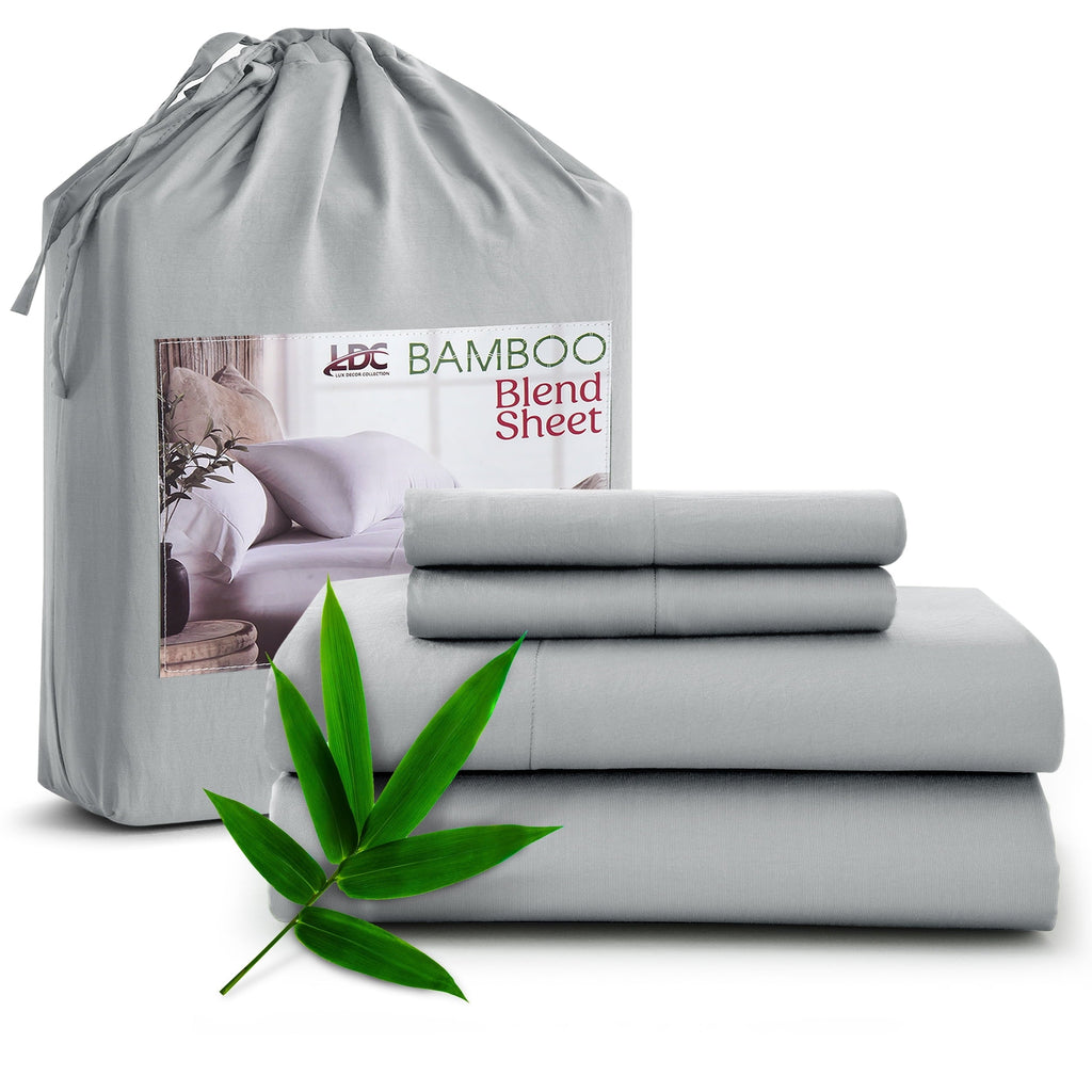 Ultra-Soft Rayon - 4 Piece Cooling Bed Sheets Set, Gray - Cooling Hotel Quality Bedding Sheets and Pillowcases - Default Title