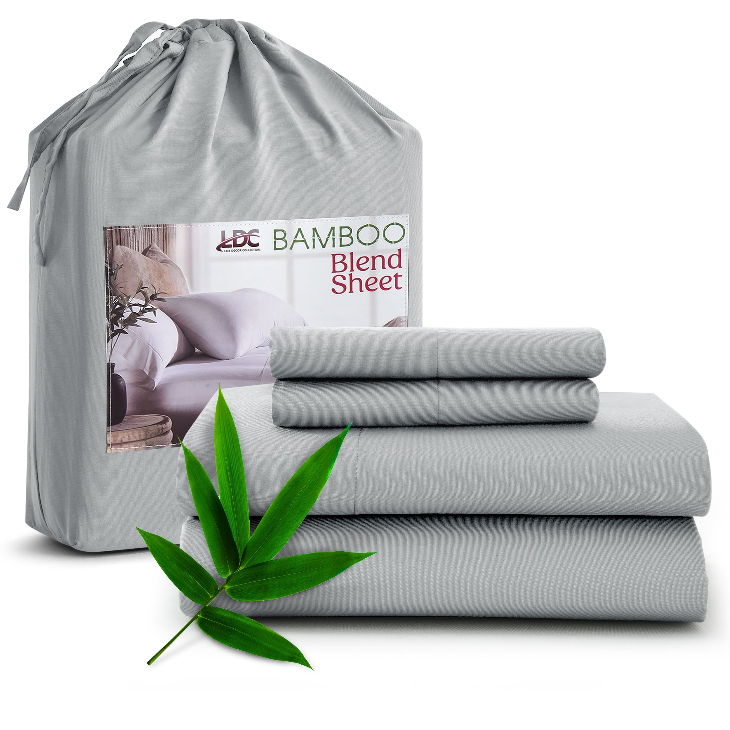 Ultra-Soft Rayon - 4 Piece Cooling Bed Sheets Set, Gray - Cooling Hotel Quality Bedding Sheets and Pillowcases - Default Title