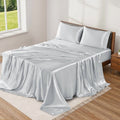 Breathable Luxury Lux Decor Luxury Satin Sheets King Size - 4 Piece Cooling Bed Sheet Set, Silky Soft & Smooth, Deep Pockets up to 15",... - Premium Ultra-Soft Pillowcase Pair for Sleeping - Default Title