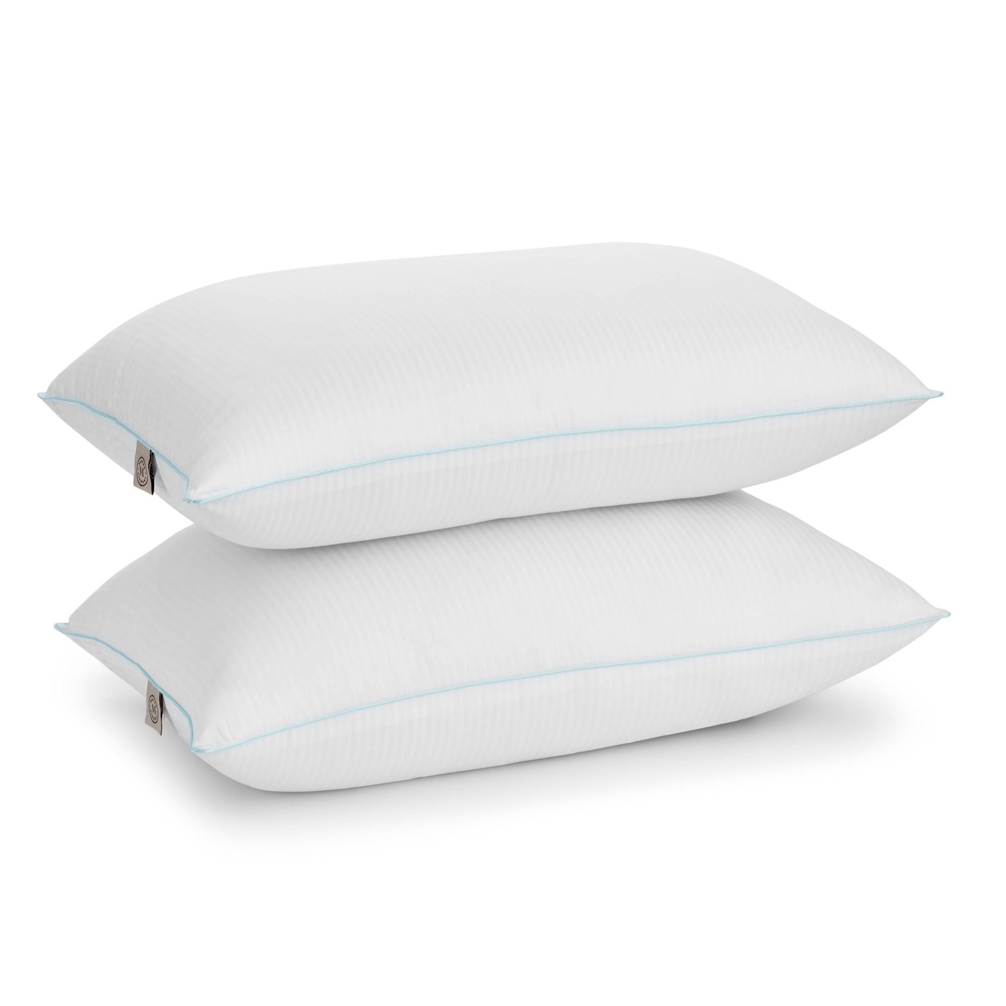 Ergonomic Memory Foam Classic Stripe Bed Pillows Standard / Queen Size Set Of 2, Enhanced Loft Plush Pillow for All Sleep Positions, 20" x ... - Ergonomic Memory Foam Pillow for Neck Pain Support - Default Title