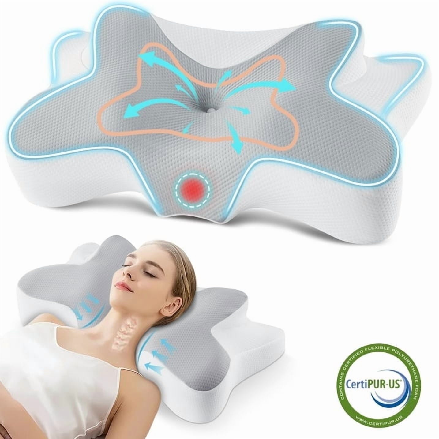 Hotel Collection Cervical Pillow for Sleeping Memory Foam Neck Pain Relief Contour Orthopedic Ergonomic Pillows for Women Side Sleeper... - Hotel Quality Plush Sleeping Pillows - Default Title