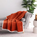 Decorative Knitted Reversible Printed Velvet Plush and Hampshire Faux Shearling Soft Throw Blanket, Standard Size, Auburn Sun - Lightweight Plush Warm Blanket for All Seasons - Default Title