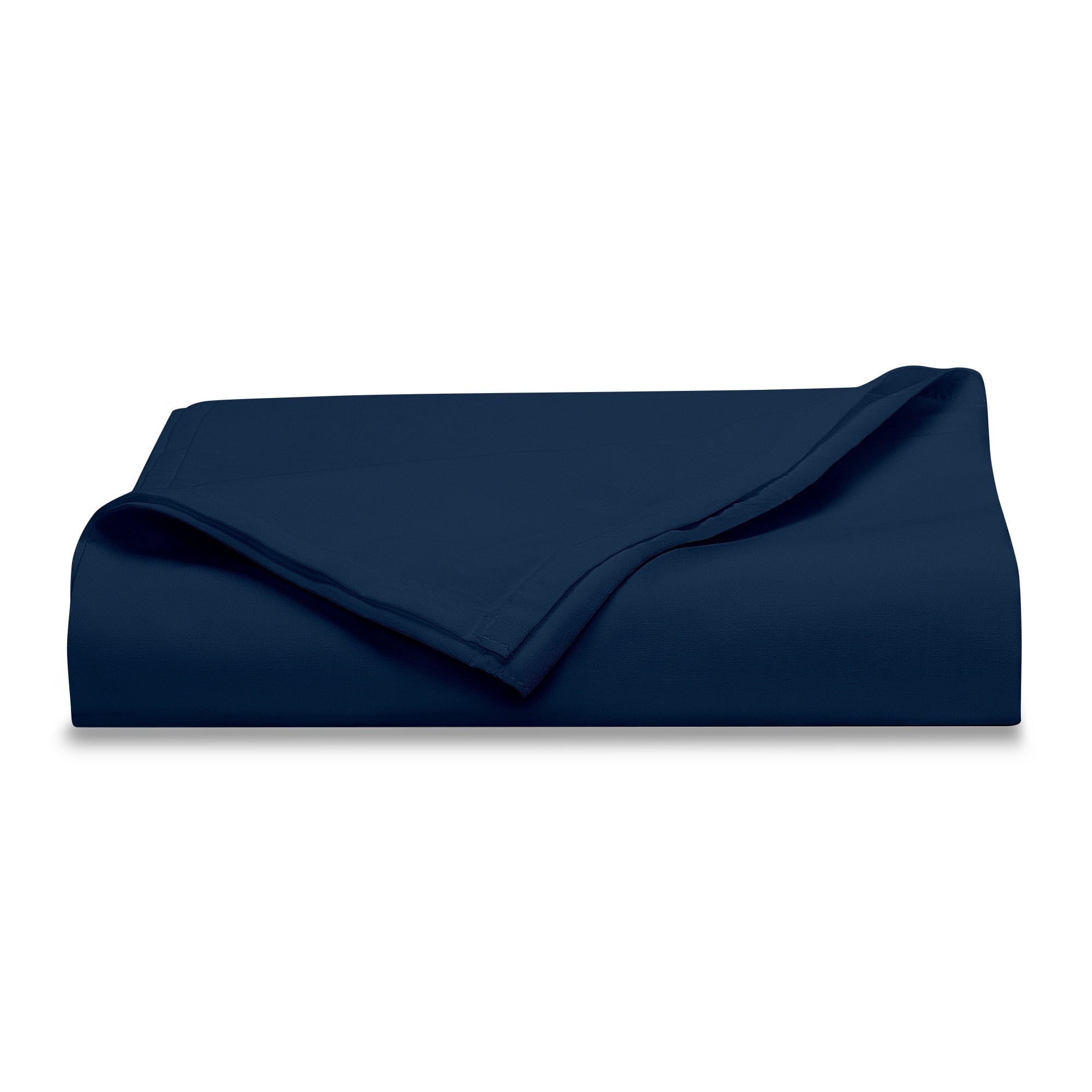 Wrinkle-Resistant 300 Thread Count Easy Care Blue Cove Cotton Blend Percale Flat Bed Sheet, King - Luxury Bed Sheet Set with Deep Pockets - Default Title