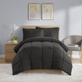 Luxurious Quilted All in One Down Alt Reversible Comforter and Sheet set- 5 Piece, Twin, Black - Cloud-Like Soft Lightweight Bed Comforter - Default Title