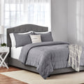 Fluffy Down Alternative Full/Queen Comforter Set, All-Season, 5-Piece, Grey Waffle Check - Cloud-Like Soft Lightweight Bed Comforter - Default Title