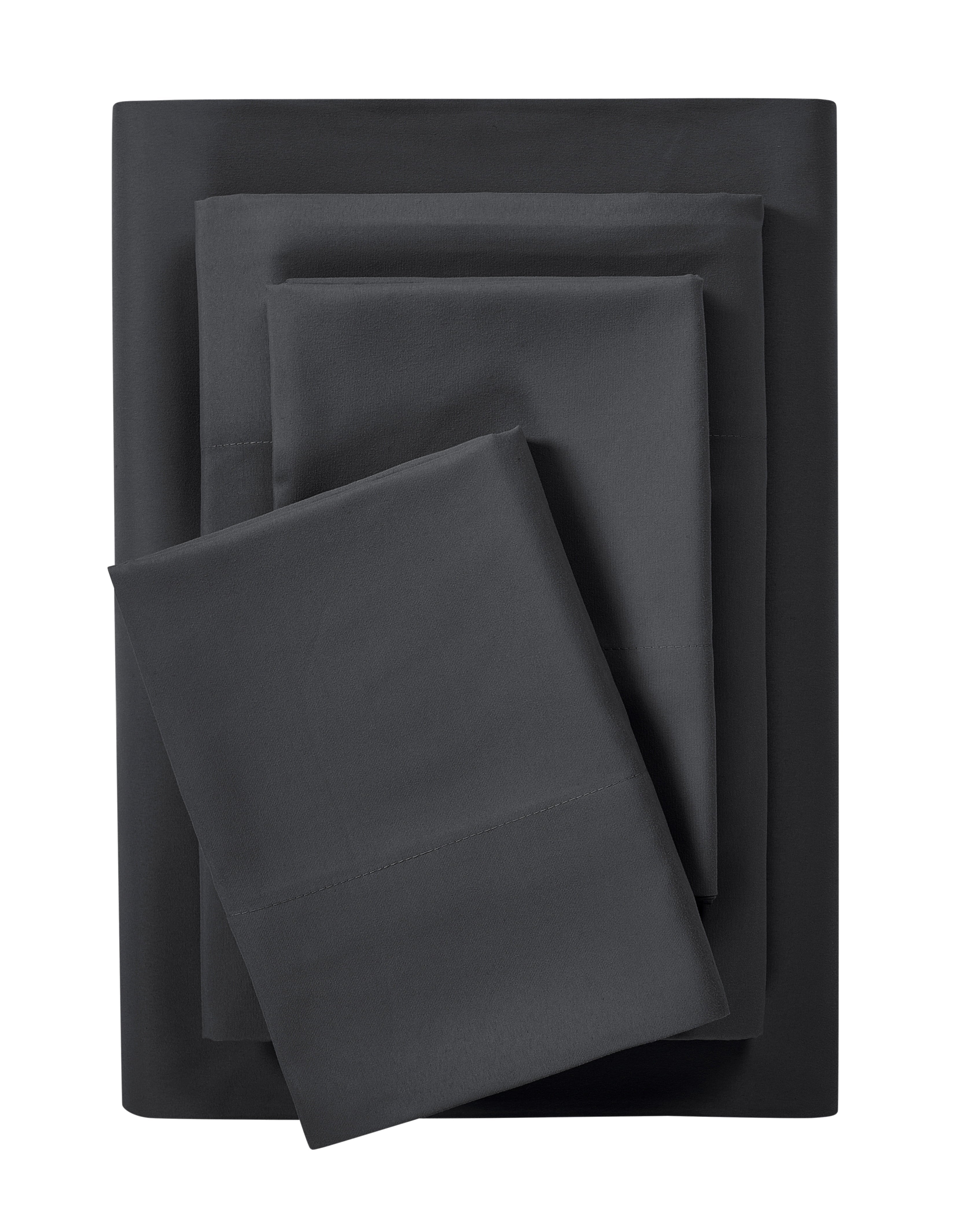Ultra-Soft Microfiber Bed Sheet Set, Queen, Rich Black, 4 Piece - Cooling Hotel Quality Bedding Sheets and Pillowcases - Default Title