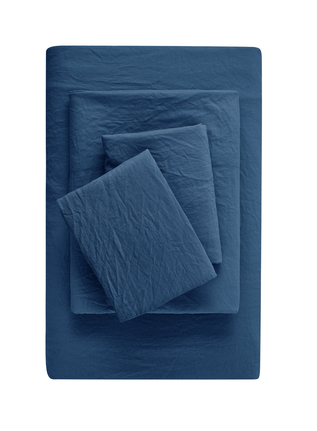 Wrinkle-Resistant Ultra Soft Microfiber Bed Sheet Set, Twin-XL, Indigo, 3 Piece - Breathable Egyptian Cotton Flat & Fitted Sheets - Default Title