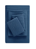 Wrinkle-Resistant Ultra Soft Microfiber Bed Sheet Set, Twin-XL, Indigo, 3 Piece - Breathable Egyptian Cotton Flat & Fitted Sheets - Default Title