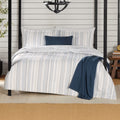 All-Season Full/Queen Comforter Set, All-Season, 5-Piece, Blue Yarn Dyed Stripe - Hypoallergenic Ultra-Fluffy Quilt for Winter - Default Title