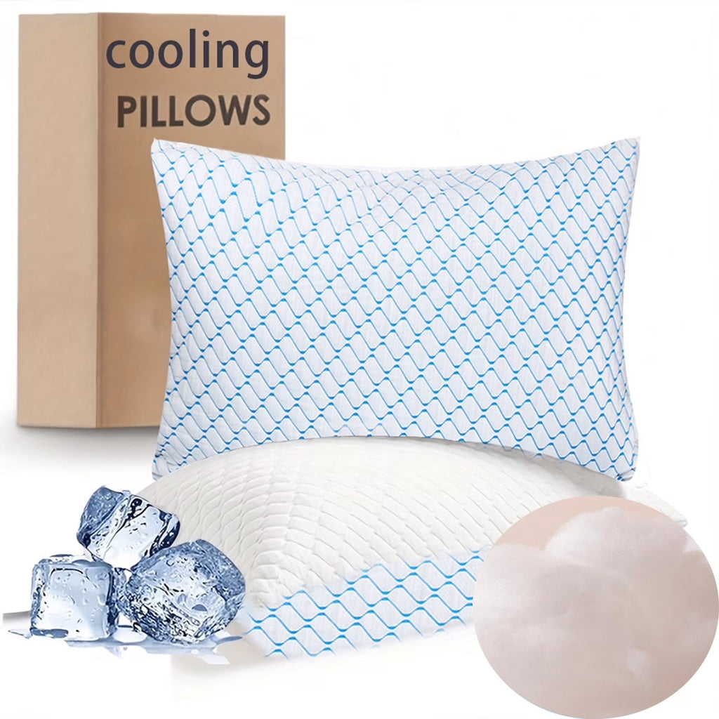 Decorative Plump Pillows for Sleeping (2-Pack), Luxury Hotel Pillows Queen Size Set of 2,Bed Pillows for Side and Back Sleeper (Queen) - Ergonomic Memory Foam Pillow for Neck Pain Support - Default Title