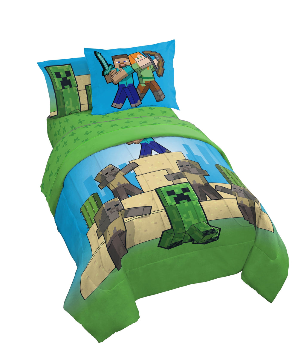Heavyweight Warmth Desert Mob Action 5 Piece Twin Size Kids Comforter Set with Sham - Gaming Bed Sets for Kids and Teens - Luxurious Quilted Duvet Cover Set - Default Title