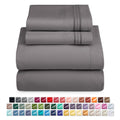Premium Egyptian Cotton Queen Sheets Set, 1800 Series 4 Piece Sheets , Luxury Soft Microfiber Queen Size Bed Sheets Set, Gray - Cooling Hotel Quality Bedding Sheets and Pillowcases - Default Title