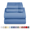 Premium Egyptian Cotton Split King Sheet Sets, Deep Pocket 5 Piece, Luxury Soft Microfiber Bed Sheet Sets, BLUE HEAVEN - Premium Ultra-Soft Pillowcase Pair for Sleeping - Default Title