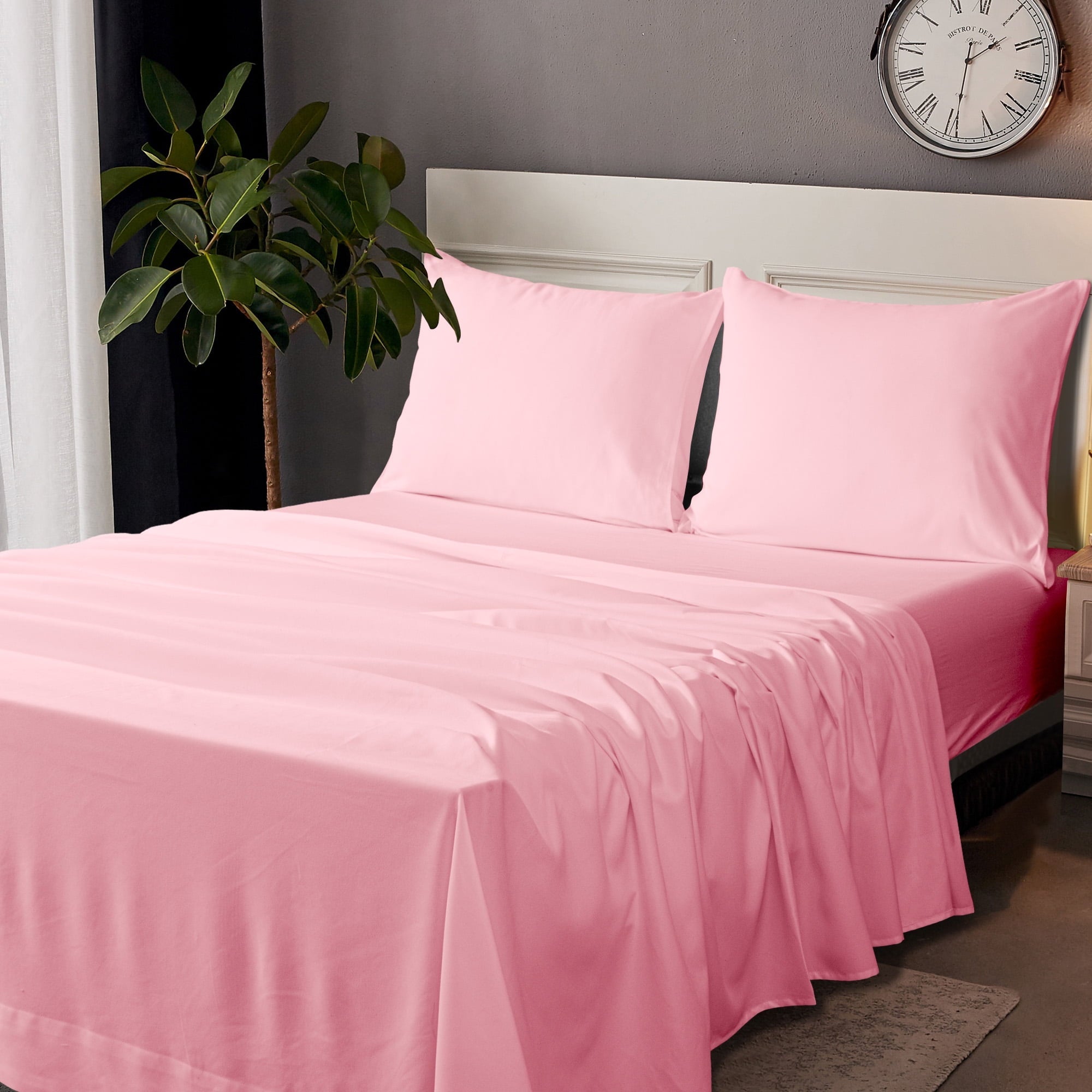 Cooling Sateen Microfiber Bed Sheets Set - 1800 Series Soft Sheet Set- 3 Piece - Twin XL - Pink - Cooling Hotel Quality Bedding Sheets and Pillowcases - Default Title