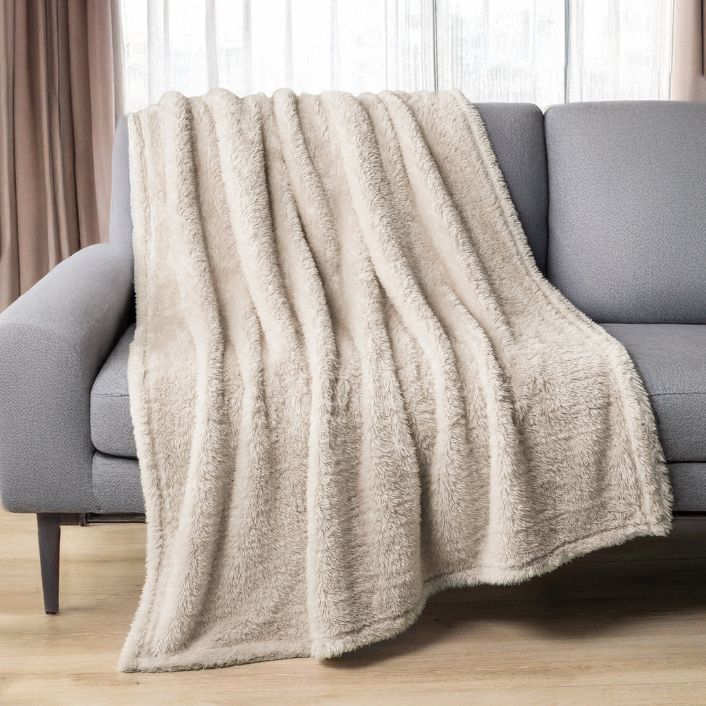 Reversible Sherpa Sherpa Throw Blanket For Couch Sofa, Cream Beige Fluffy Warm Plush Blanket for Bed, Cozy Super Soft Lightweight Throw... - Super Soft Reversible Sherpa Flannel Blanket - Default Title
