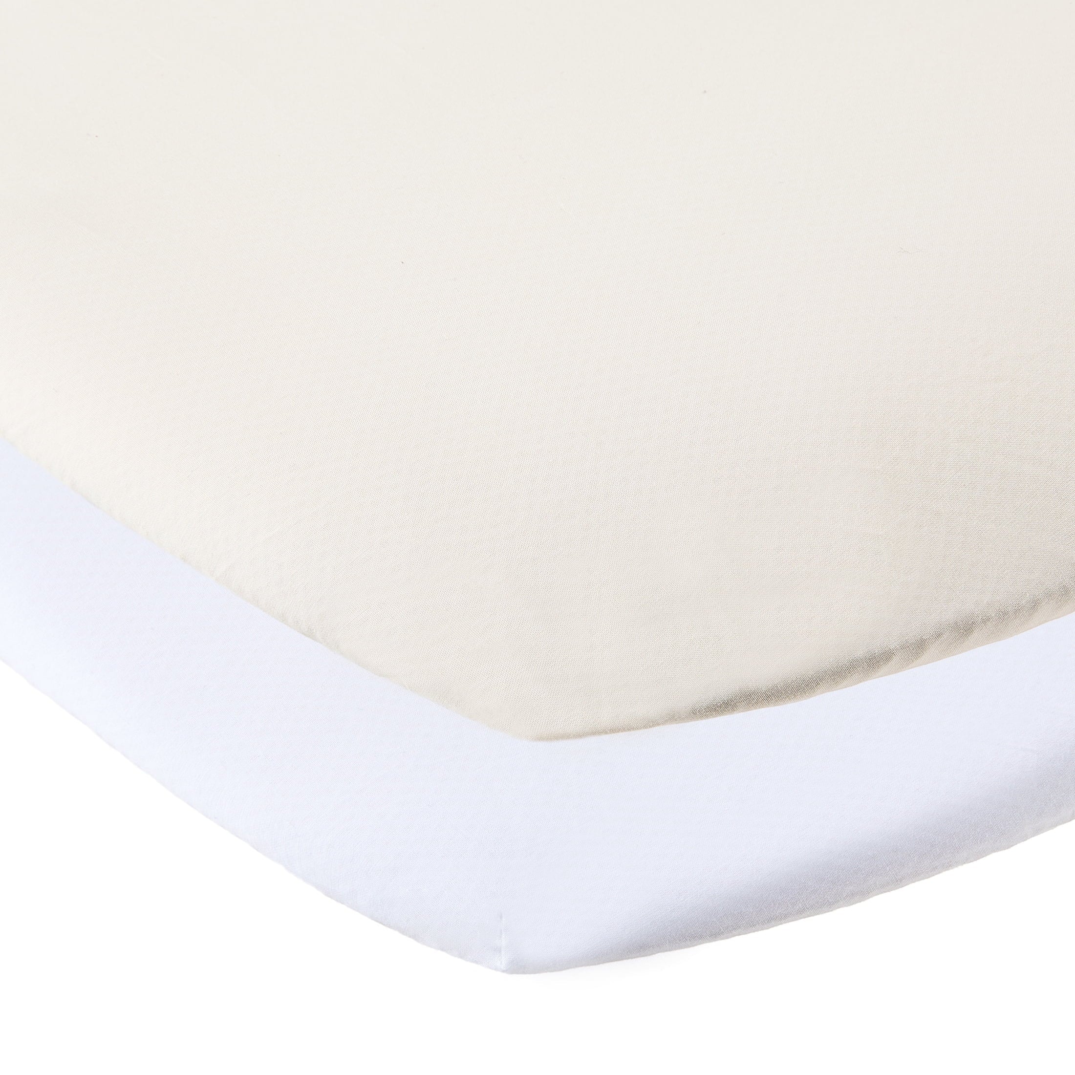 Ultra-Soft 180 Thread Count White and Birch Cotton Fitted Bassinet Sheets, 2 Pack - Luxury Bed Sheet Set with Deep Pockets - Default Title