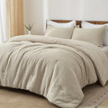 Luxurious Quilted 3-Piece Waffle Weave Comforter Set Queen Size, Lightweight Comfy Bedding Set for All Season, Ultra Soft Textured 1 Co... - All-Season Down Alternative Comforter Insert - Default Title
