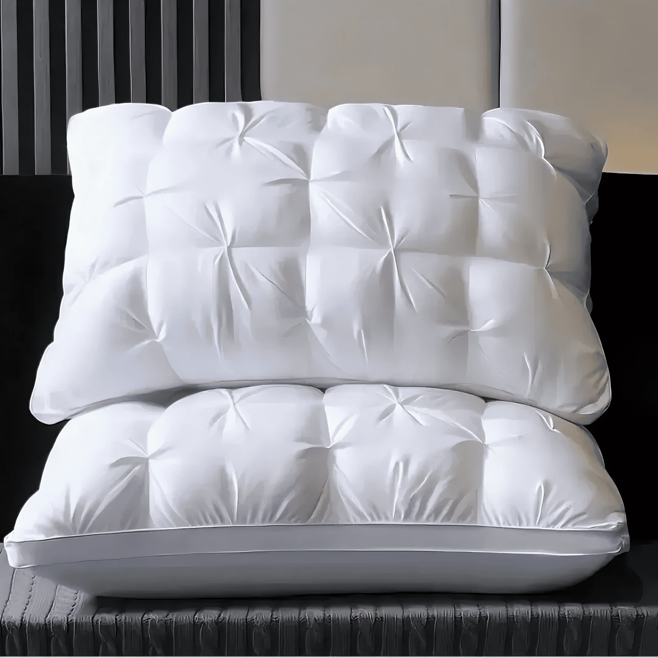 Fluffy Shredded Queen Size Bed Pillows Set of 2, Hotel Quality, Down Alternative Gusseted Bed Pillows for Side, Back, or Stomach Slee... - Orthopedic Shredded Foam Bed Pillow Set - Default Title