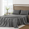 Wrinkle-Resistant 4 Piece Bed Sheet Set, Queen Size Upgraded Cooling Deep Pocket Comfy Breathable Hotel Luxury Bedding, Extra Soft Wrin... - Luxury Bed Sheet Set with Deep Pockets - Default Title
