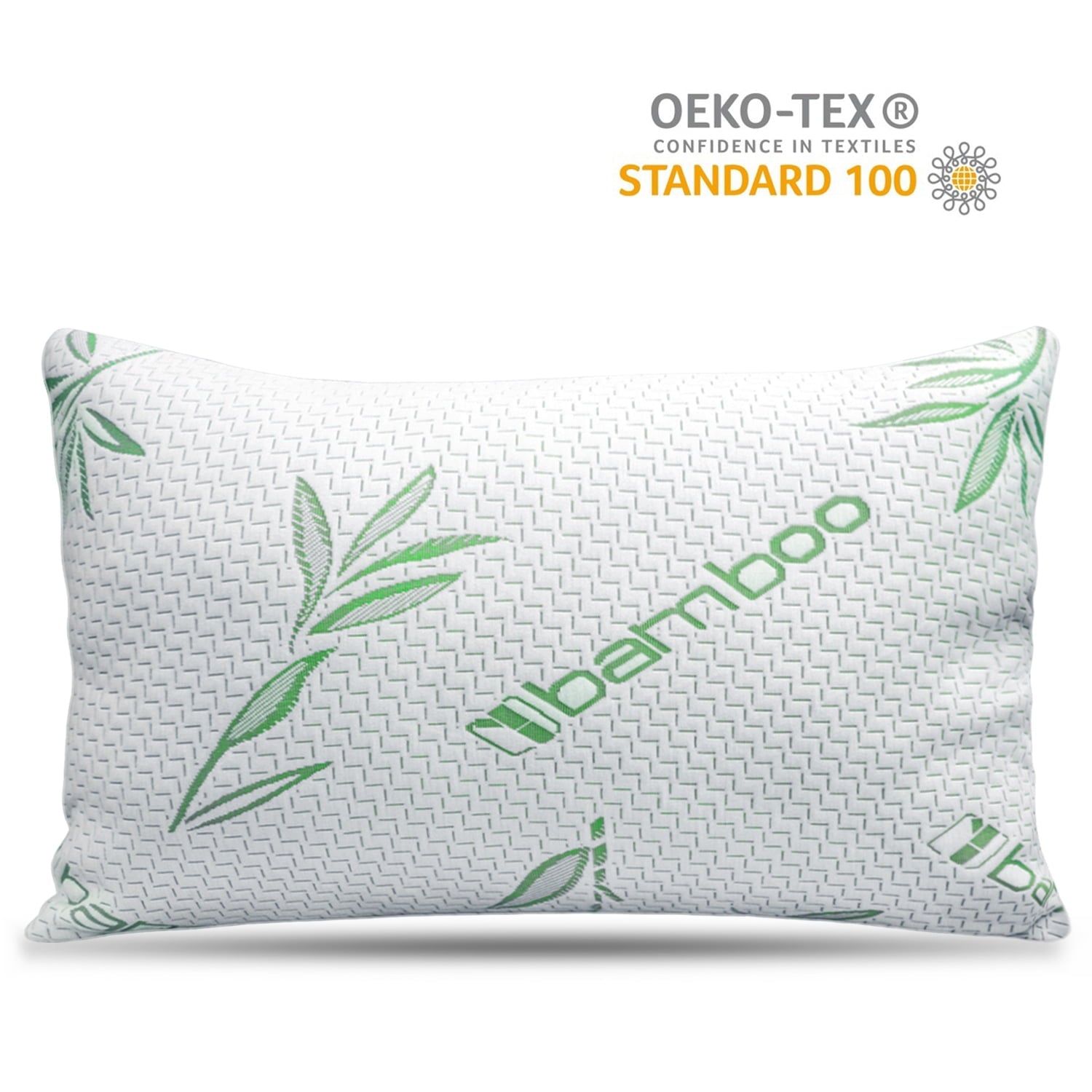 Ergonomic Memory Foam Queen Size Bamboo Pillow, Memory Foam Bed Pillows with Washable Pillowcases, Queen - Hotel Quality Plush Sleeping Pillows - Default Title
