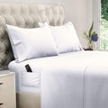 Ultra-Soft Set, Soft Microfiber 4 Piece Hotel Luxury Bed s with Deep Pockets, Embroidered Pillow Cases, Side Storage Pocket Fitt... - Breathable Egyptian Cotton Flat & Fitted Sheets - Default Title