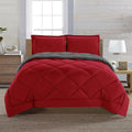 Hypoallergenic Cloud Reversible 3pc Comforter Set- Available In A Few Sizes And Colors , Full/Queen, Red/Gray - All-Season Down Alternative Comforter Insert - Default Title