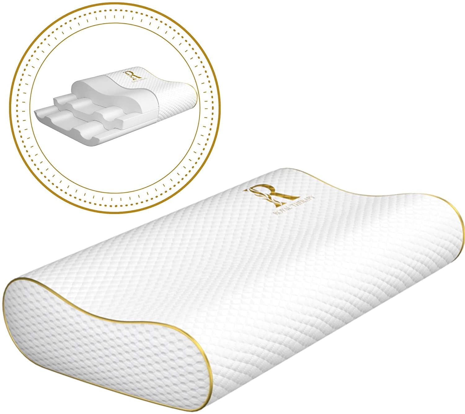 Hotel Collection Queen Memory Foam Pillow + Extra Pillowcase, Bed Pillow for Neck & Shoulders for Adult - Hotel Quality Plush Sleeping Pillows - Default Title