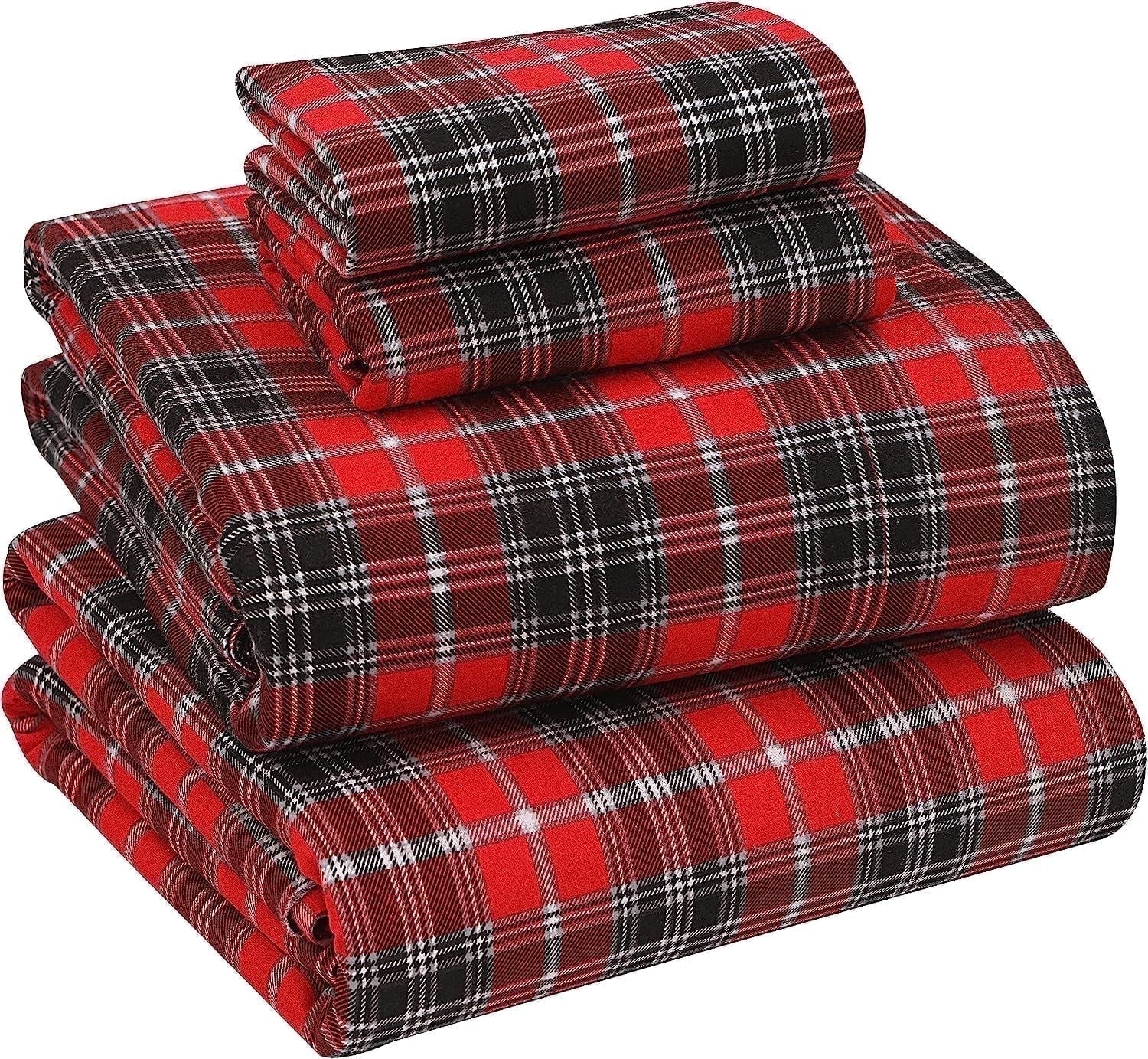 Breathable Luxury Flannel Sheets Queen Size - 100% Cotton Double Brushed Bed Sheets, Deep Pockets 16 Inches Queen Sheet Set, All Season... - Cooling Hotel Quality Bedding Sheets and Pillowcases - Default Title