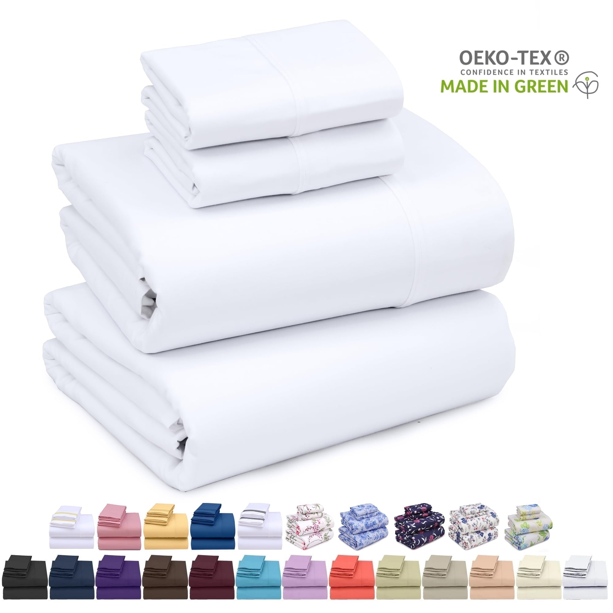 Wrinkle-Resistant Set - Luxurious Silky Soft Microfiber Bedding - Cozy & Comfy - 15 inch Deep Pocket (Fits up to 17") Hotel Bed - 4 Pcs... - Luxury Bed Sheet Set with Deep Pockets - Default Title