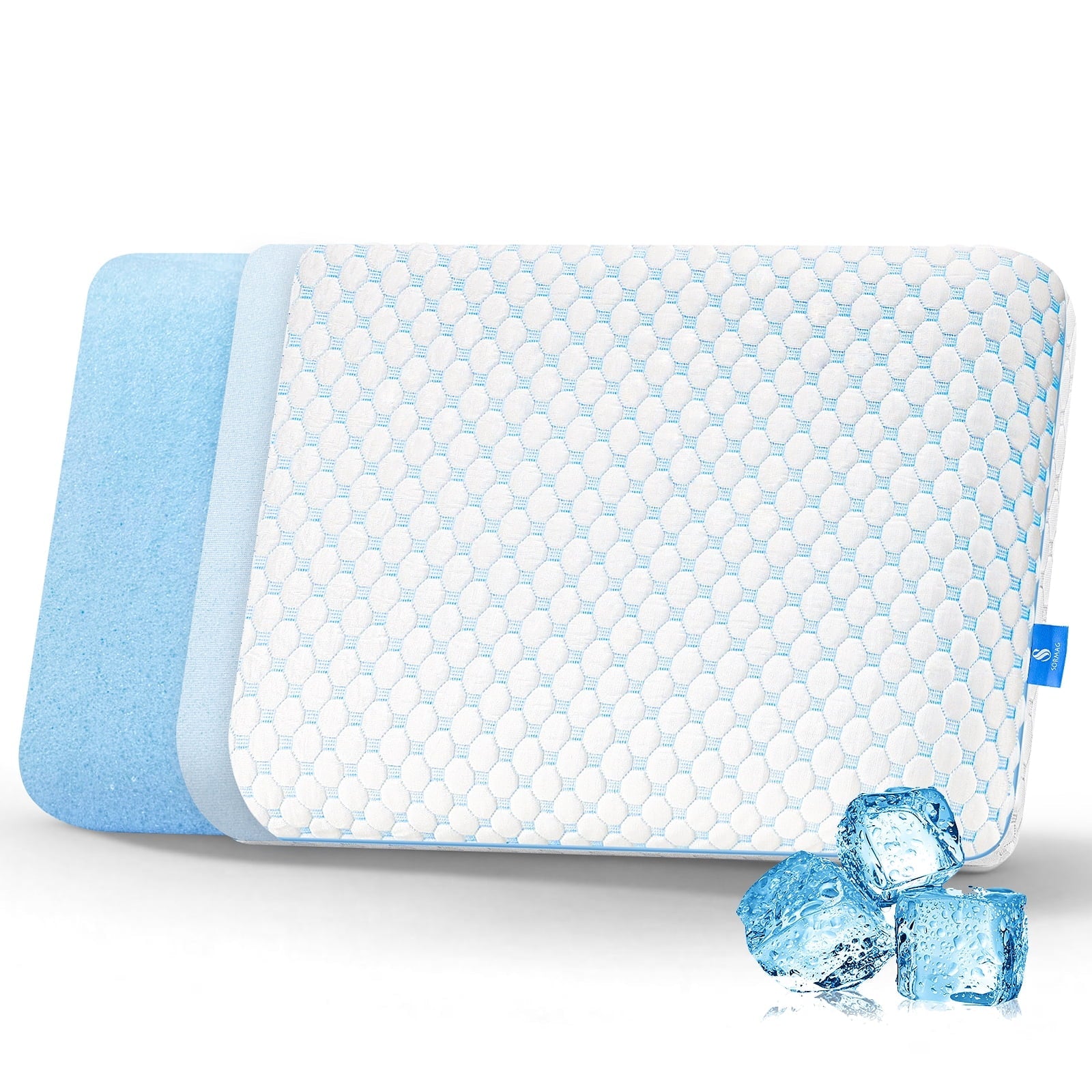 Decorative Plump Memory Foam Pillow for Bed, Firm Cooling Pillow with Washable Cover, Supportive Bed Pillow for Side,Stomach and Back ... - Hotel Quality Plush Sleeping Pillows - Default Title
