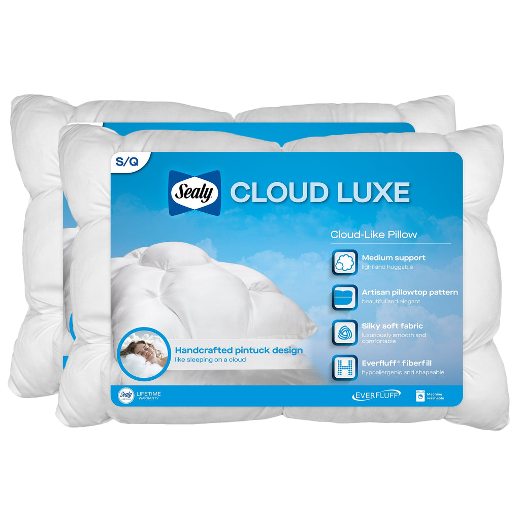 Ergonomic Memory Foam Down Alternative Cloud Luxe Bed Pillows, Standard/Queen - Adaptive Huggable Core (2 Pack) - Decorative Throw Pillow Cushion for Sofa & Bed - Default Title
