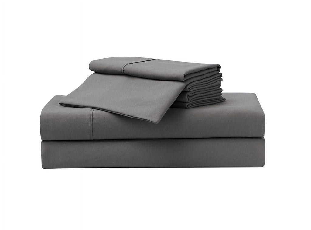 Cooling Sateen So Soft 3-Piece Dark Gray Sheet Set, Twin - Premium Ultra-Soft Pillowcase Pair for Sleeping - Default Title