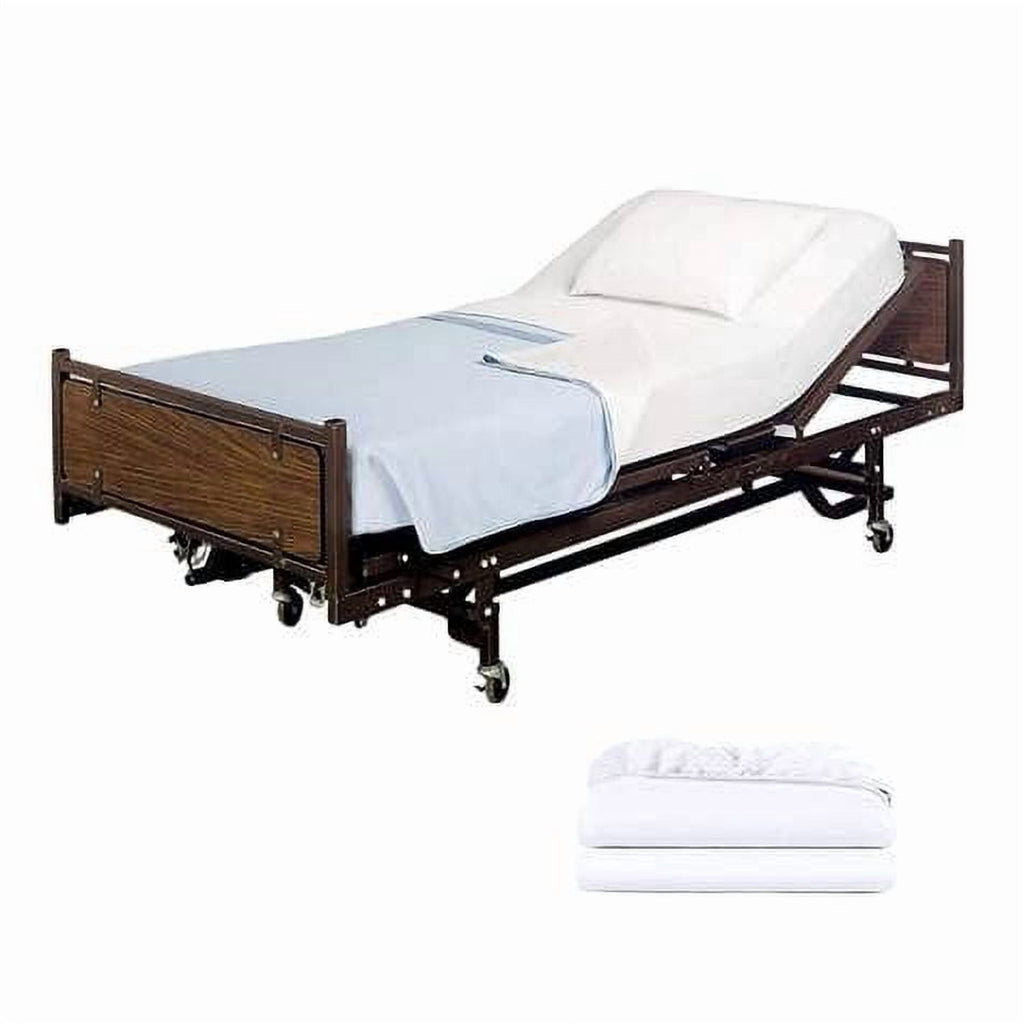 Breathable Luxury 2 Pack Fitted Hospital Bed Sheets with Elastic All Around for a Perfect Fit - Cotton Rich Soft Knitted Jersey Sheet, ... - Breathable Egyptian Cotton Flat & Fitted Sheets - Default Title