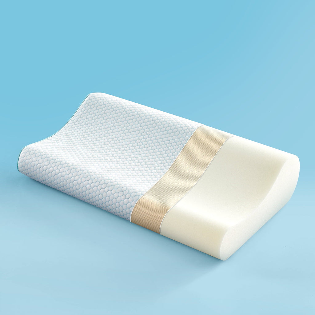 Decorative Plump Standard Cooling Memory Foam Pillow, Ergonomic Adjustable Orthopedic Contour Bed Pillows Neck Support for Side Back S... - Hotel Quality Plush Sleeping Pillows - Default Title