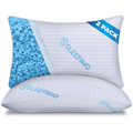 Orthopedic Support Adjustable Shredded Memory Foam Pillows Queen Size Set of 2 - Extra Soft Cooling Bamboo Bed Pillows for Sleeping - Ba... - Ergonomic Memory Foam Pillow for Neck Pain Support - Default Title