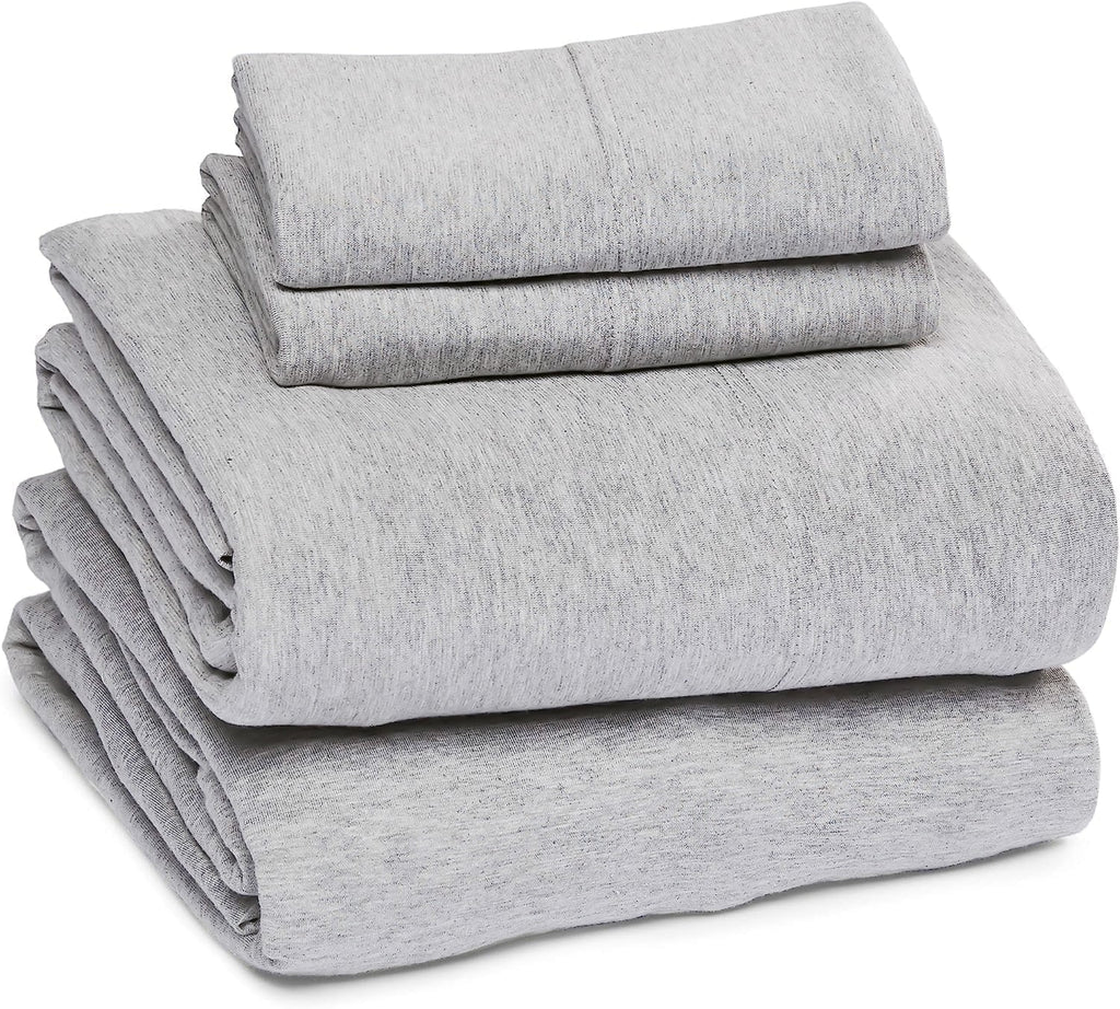 Ultra-Soft Jersey Knit Full Size Sheets 4pc|100% T-Shirt Cotton Blend Super Soft Breathable Jersey Sheets Full Size Bed, Stretch... - Luxury Bed Sheet Set with Deep Pockets - Default Title