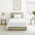 Cooling Sateen Set- 3 Piece Bed Linens-Fitted & Flat s, Plus A Pillowcase-Wrinkle, Stain & Fade Resistant (Twin, White) - Premium Ultra-Soft Pillowcase Pair for Sleeping - Default Title