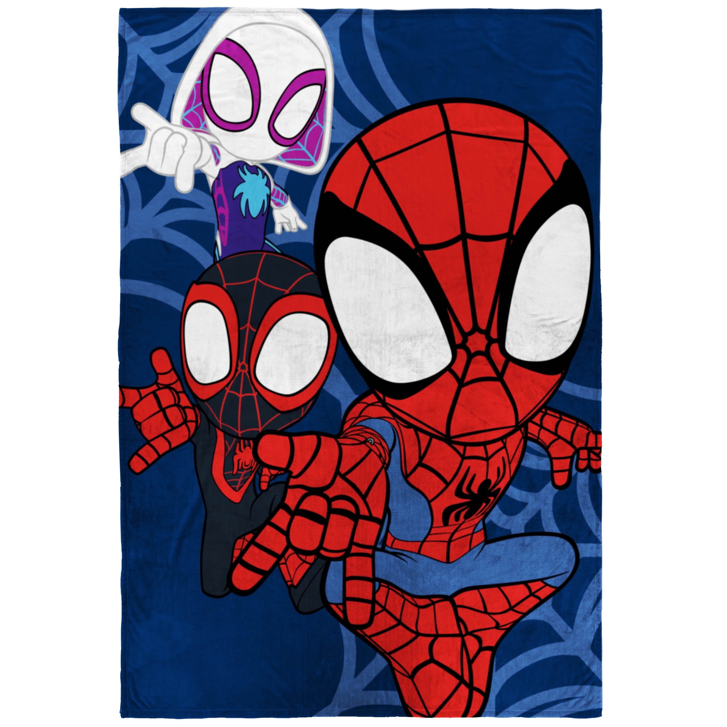 Decorative Knitted Spidey and His Amazing Friends Kids Plush Twin/Full Blanket, 62 x 90, Microfiber, Blue and Red - Super Soft Reversible Sherpa Flannel Blanket - Default Title