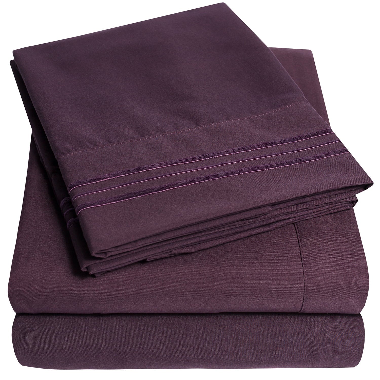 Breathable Luxury 1800 Series Bed Sheets - Extra Soft Microfiber Deep Pocket Sheet Set - Purple, Full - Breathable Egyptian Cotton Flat & Fitted Sheets - Default Title