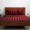 Breathable Luxury Buffalo Plaid Black and Red 4 Piece Bed Sheet Set - Twin - Cooling Hotel Quality Bedding Sheets and Pillowcases - Default Title