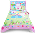 Luxurious Quilted Princess Toddler Bedding Set for Girls - 4-Piece Toddler Bed Comforter Sets for Girls, Reversible Comforter & Pillowc... - Hypoallergenic Ultra-Fluffy Quilt for Winter - Default Title