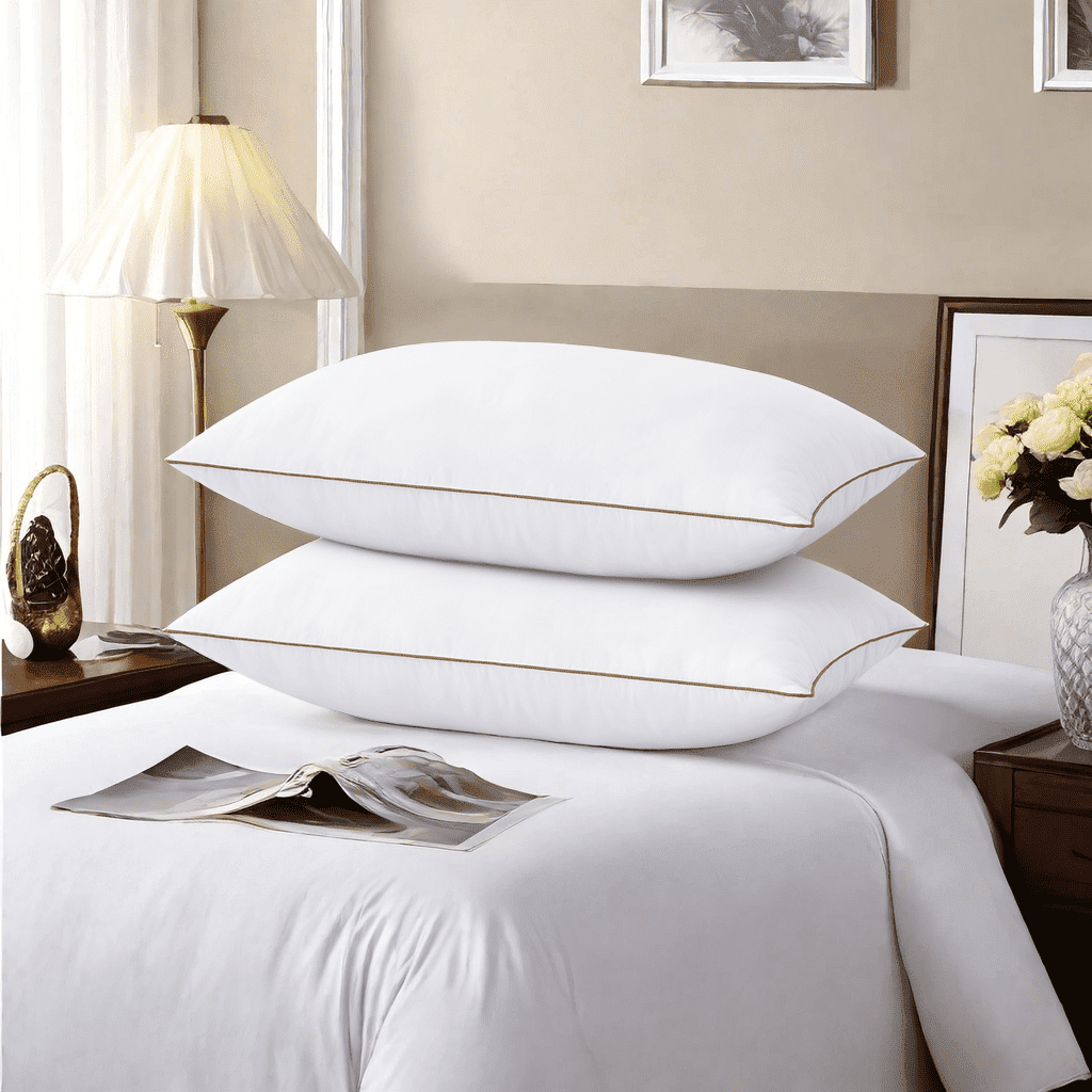 Decorative Plump Down Feather Pillows for Bed 20 x 30 Inches Queen Size Set of 2, Medium Firm Luxury Cooling Hotel Collection Feather ... - Orthopedic Shredded Foam Bed Pillow Set - Default Title