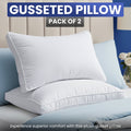 Orthopedic Support Queen Bed Pillow, 26"L x 18" W, Set of 2, Soft and High-Quality, Gusseted Pillow for All Sleep Positions (White) - Ergonomic Memory Foam Pillow for Neck Pain Support - Default Title